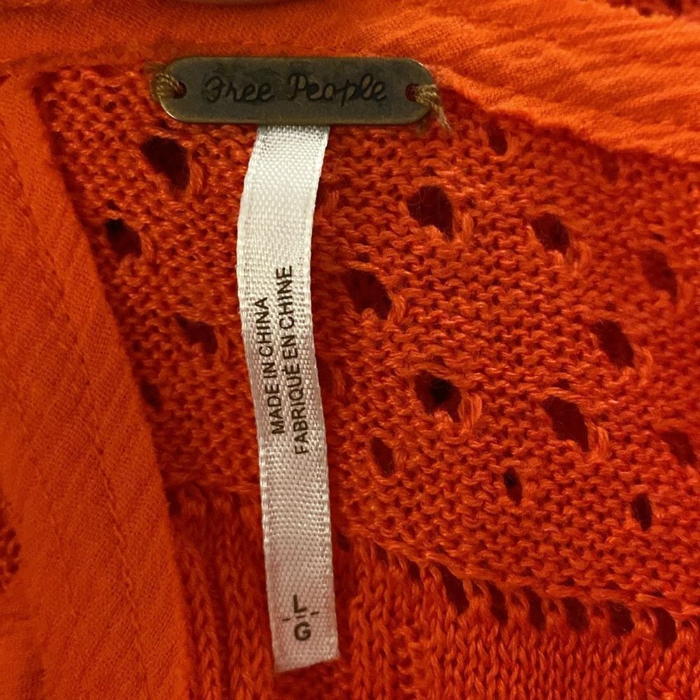 Free People Red Lace Bell Sleeve Top - Picture 14 of 15